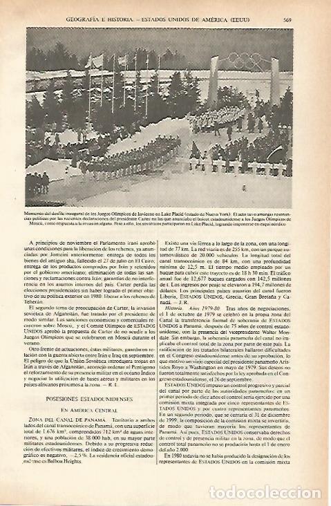 Otros art&iacute;culos de coleccionismo en papel: LAMINA ESPASA 26638: Desfile inaugural de los Juegos Olimpicos de Invierno de Lake Placid en 1980 -