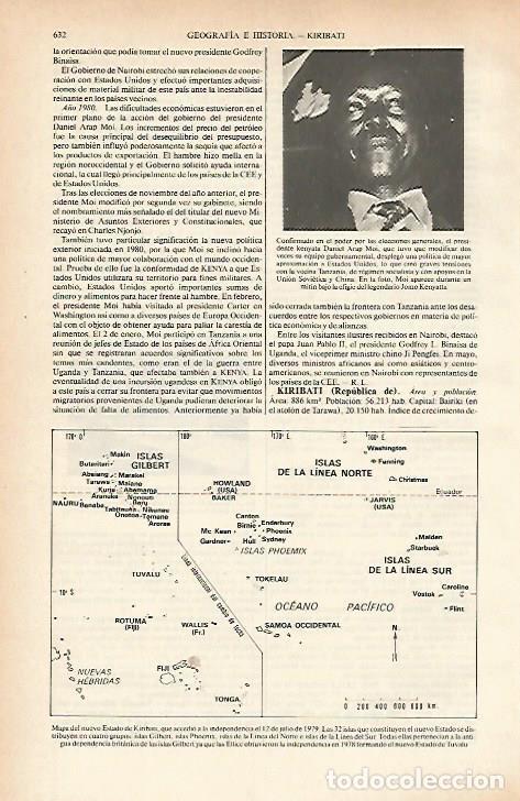 Otros art&iacute;culos de coleccionismo en papel: LAMINA ESPASA 26649: Mapa de Kiribati - Varios