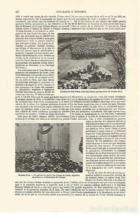 Otros art&iacute;culos de coleccionismo en papel: LAMINA ESPASA 26760: Entierro de Eva Peron - Varios