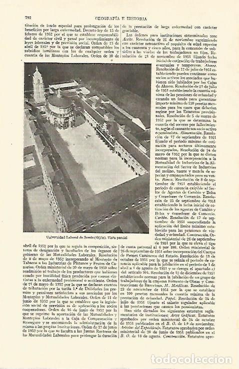 Otros art&iacute;culos de coleccionismo en papel: LAMINA ESPASA 26776: Vista parcial de la Universidad Laboral de Somio en Gijon - Varios