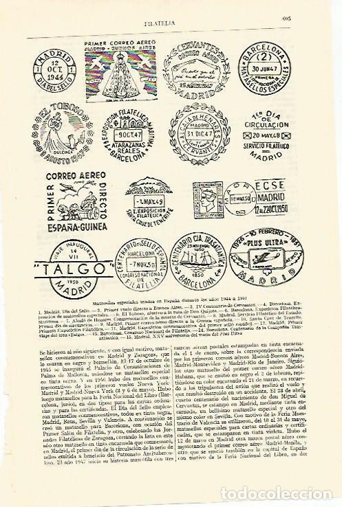 Otros art&iacute;culos de coleccionismo en papel: LAMINA ESPASA 26751: Matasellos especiales de Espa&ntilde;a entre 1944-1951 - Varios