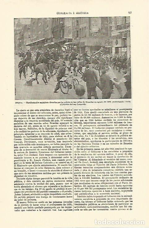 Otros art&iacute;culos de coleccionismo en papel: LAMINA ESPASA 26762: Manifestacion socialista en Bruselas en 1950 - Varios