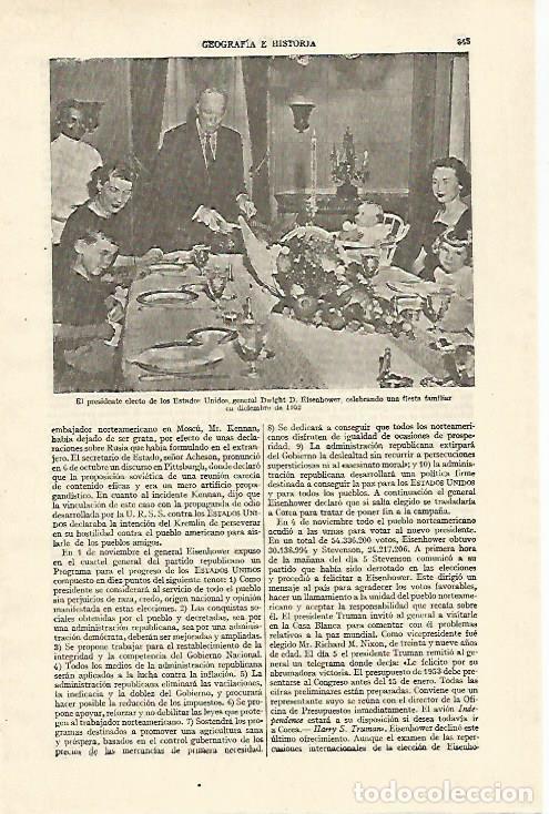 Otros art&iacute;culos de coleccionismo en papel: LAMINA ESPASA 26783: Eisenhower en familia en 1952 - Varios