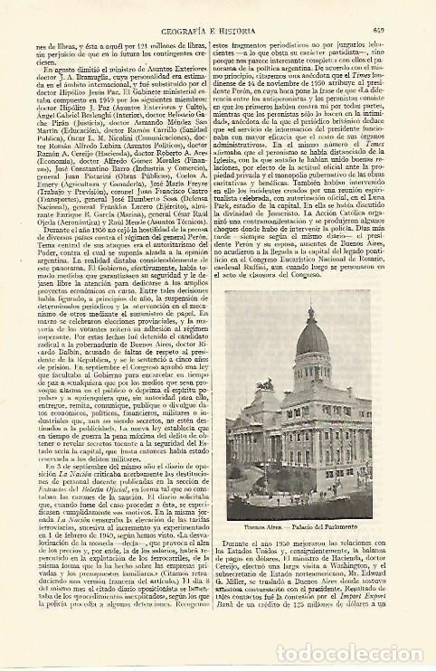 Otros art&iacute;culos de coleccionismo en papel: LAMINA ESPASA 26759: Palacio del Parlamento en Buenos Aires - Varios
