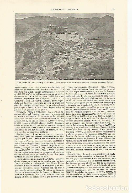 Otros art&iacute;culos de coleccionismo en papel: LAMINA ESPASA 26769: Vista de Lhasa Tibet - Varios