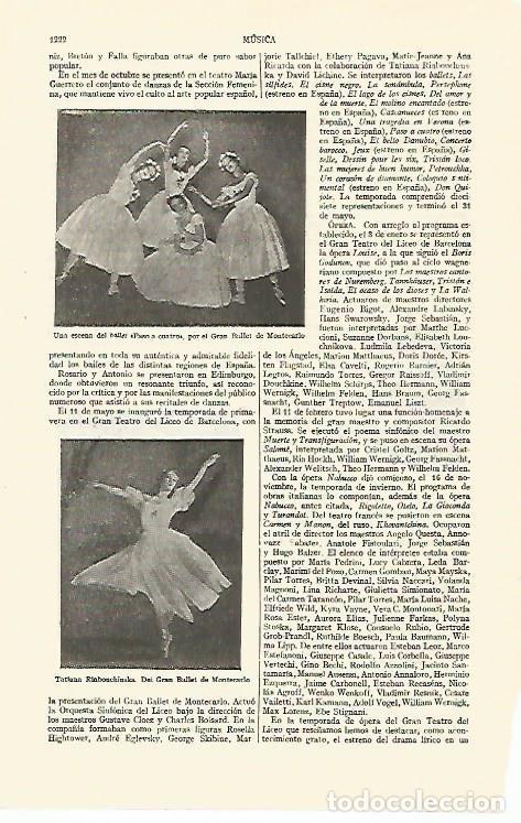 Otros art&iacute;culos de coleccionismo en papel: LAMINA ESPASA 26839: Escana del ballet Paso a cuatro y Tatiana Riabouchinska - Varios
