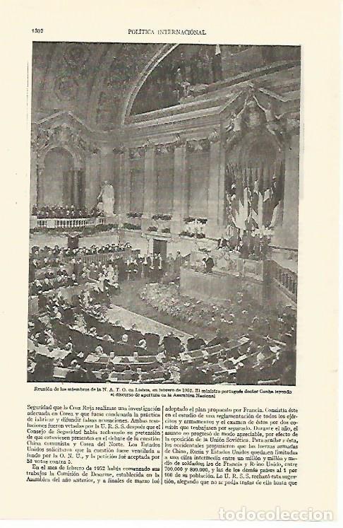 Otros art&iacute;culos de coleccionismo en papel: LAMINA ESPASA 26861: Reunion de la OTAN en 1952 - Varios
