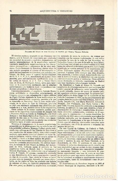 Otros art&iacute;culos de coleccionismo en papel: LAMINA ESPASA 26897: Proyecto del Museo de Arte Moderno de Madrid - Varios