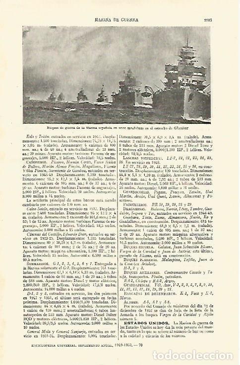 Otros art&iacute;culos de coleccionismo en papel: LAMINA ESPASA 26820: Buques de guerra de la Marina espa&ntilde;ola - Varios