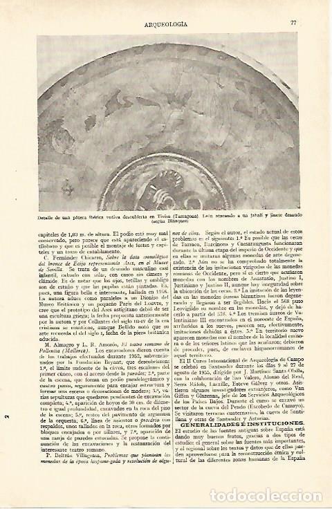 Otros art&iacute;culos de coleccionismo en papel: LAMINA ESPASA 26893: Detalle de patera iberica de Tivisa Tarragona - Varios