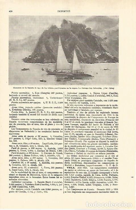 Otros art&iacute;culos de coleccionismo en papel: LAMINA ESPASA 26942: Regata La Habana - San Sebastian - Varios