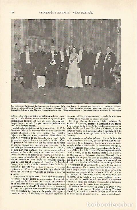 Otros art&iacute;culos de coleccionismo en papel: LAMINA ESPASA 27003: Isabel II con los ministros de la Commonwealth - Varios
