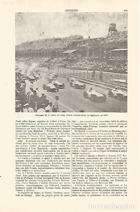 Otros art&iacute;culos de coleccionismo en papel: LAMINA ESPASA 26928: Salida del Gran Premio de Inglaterra de 1955 - Varios