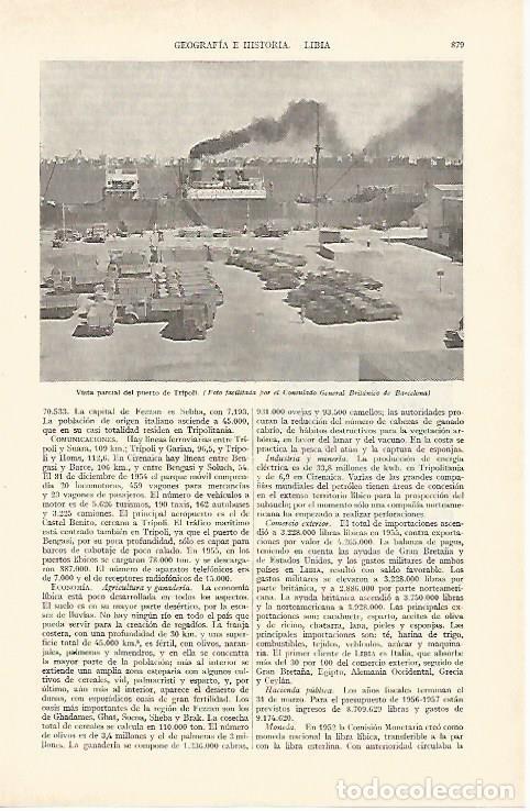 Otros art&iacute;culos de coleccionismo en papel: LAMINA ESPASA 27028: Puerto de Tripoli Libia - Varios