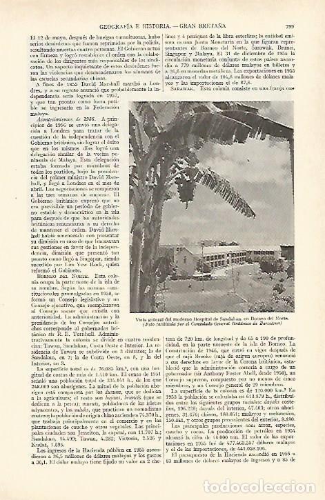 Otros art&iacute;culos de coleccionismo en papel: LAMINA ESPASA 27015: Hospital de Sandakan Borneo del Norte - Varios