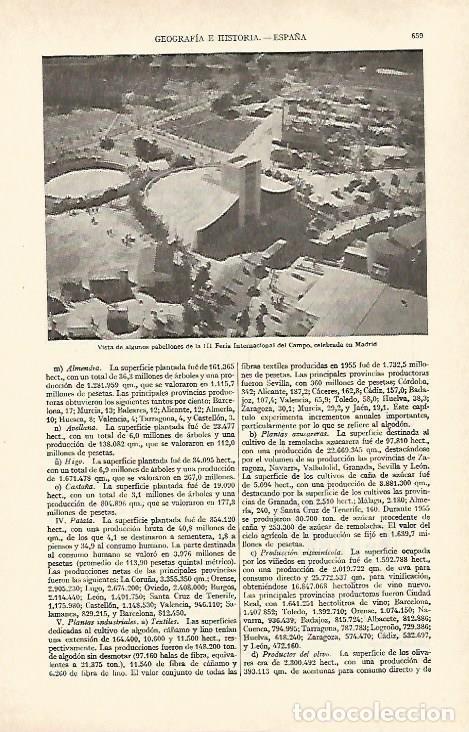 Otros art&iacute;culos de coleccionismo en papel: LAMINA ESPASA 26975: Pabellones de la III Feria Internacional del Campo en Madrid - Varios