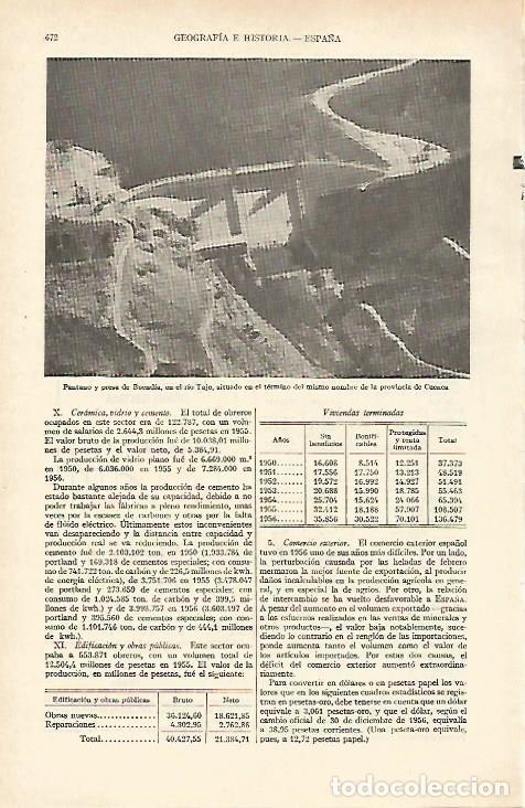 Otros art&iacute;culos de coleccionismo en papel: LAMINA ESPASA 26980: Pantano y presa de Buendia - Varios