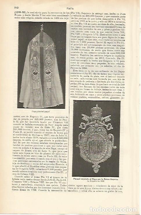 Otros art&iacute;culos de coleccionismo en papel: LAMINA ESPASA 1430: Ornamentos del Papa - Varios Autores