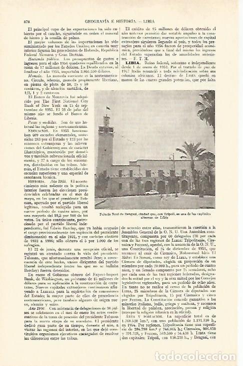 Otros art&iacute;culos de coleccionismo en papel: LAMINA ESPASA 27027: Palacio Real de Bengasi Libia - Varios