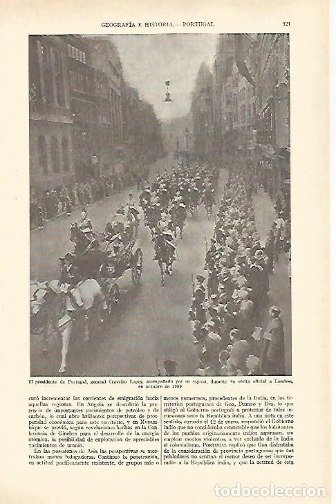 Outros artigos de papel: LAMINA ESPASA 27033: Craveiro Lopes en visita oficial a Londres en 1955 - Varios