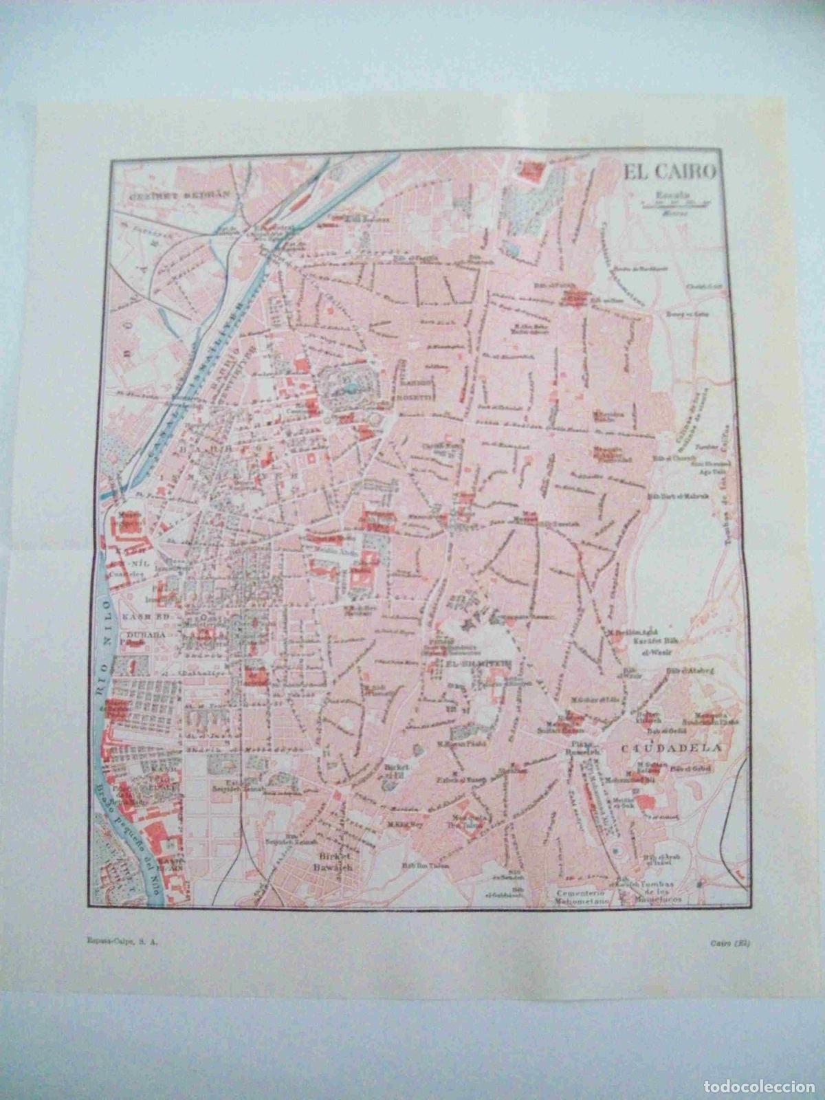Otros art&iacute;culos de coleccionismo en papel: LAMINA ESPASA 14668: Plano de El Cairo Egipto - Varios