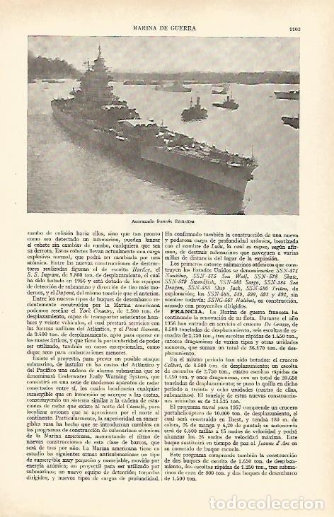 Otros art&iacute;culos de coleccionismo en papel: LAMINA ESPASA 27049: Acorazado Richelieu - Varios