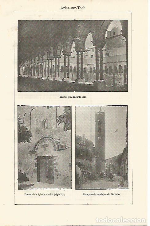 Otros art&iacute;culos de coleccionismo en papel: LAMINA ESPASA 12789: Vistas de Arles sur Tech Francia - Varios