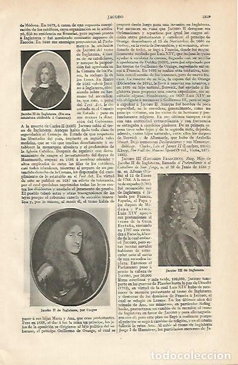 Otros art&iacute;culos de coleccionismo en papel: LAMINA ESPASA 6117: Retratos de Jacobo II de Inglaterra - Varios Autores
