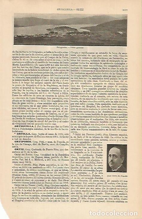 Otros art&iacute;culos de coleccionismo en papel: LAMINA ESPASA 4984: Vista general de Ortiguera Asturias - Varios Autores