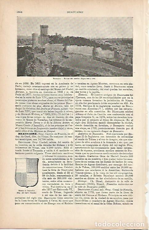Otros art&iacute;culos de coleccionismo en papel: LAMINA ESPASA 9857: Casstillo de Beaucaire Francia - Varios