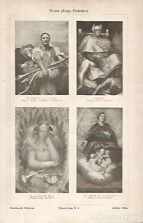 Otros art&iacute;culos de coleccionismo en papel: LAMINA ESPASA 4200: Obras de J. F. Watts - Varios Autores