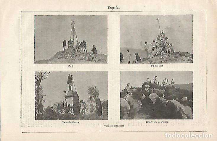 Otros art&iacute;culos de coleccionismo en papel: LAMINA ESPASA 19999: Vertices geodesicos de Cadi Pla de Llet Turo de Merlan y Ermita de las Presas -