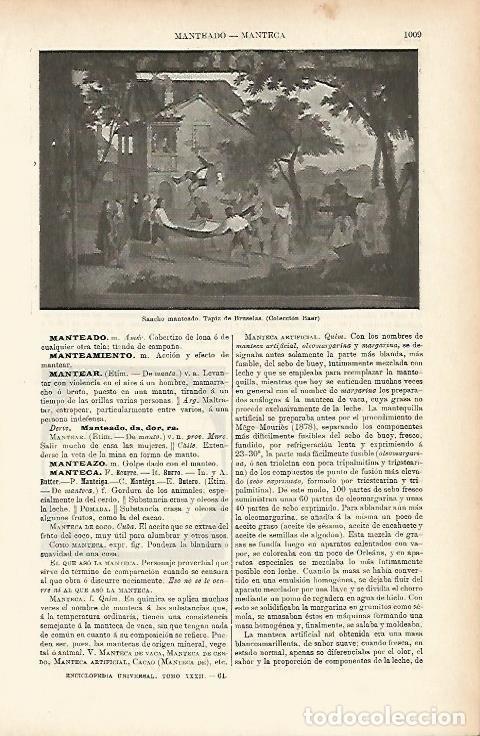 Otros art&iacute;culos de coleccionismo en papel: LAMINA ESPASA 3991: Sancho manteado. Tapiz de Bruselas - Varios Autores