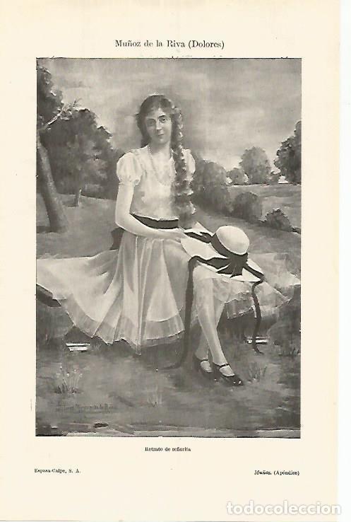 Otros art&iacute;culos de coleccionismo en papel: LAMINA ESPASA 17672:Retrato de se&ntilde;orita por Dolores Mu&ntilde;oz de la Riva - Varios