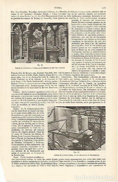 Otros art&iacute;culos de coleccionismo en papel: LAMINA ESPASA 950: Ejemplos de tumbas - Varios Autores
