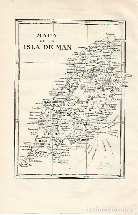 Otros art&iacute;culos de coleccionismo en papel: LAMINA ESPASA 18591: Mapa de la isla de Man - Varios