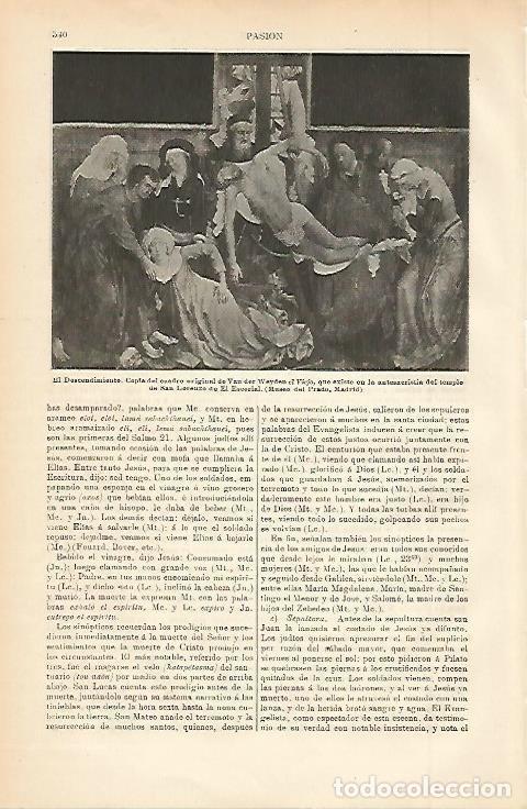 Otros art&iacute;culos de coleccionismo en papel: LAMINA ESPASA 002327: El Descendimiento copia del cuadro de Van der Weyden el Viejo - Varios Autores
