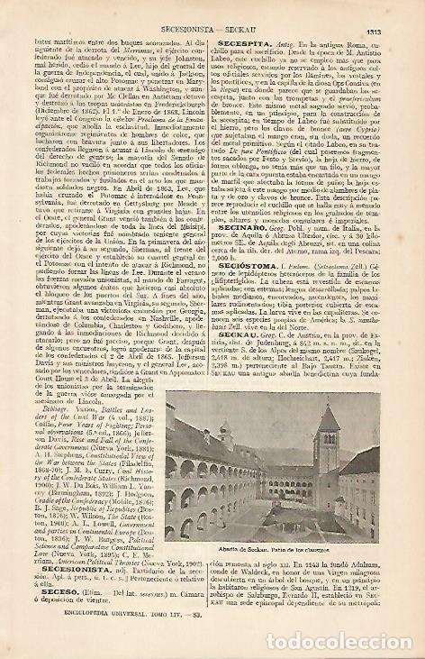 Otros art&iacute;culos de coleccionismo en papel: LAMINA ESPASA 19655: Abadia de Seckau Austria - Varios