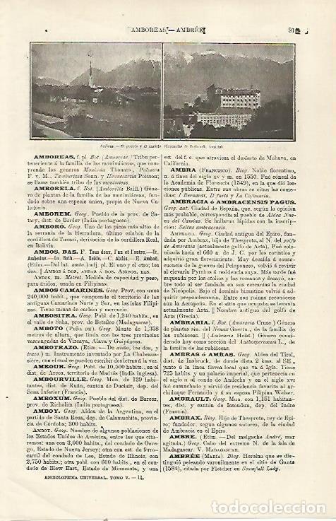 Otros art&iacute;culos de coleccionismo en papel: LAMINA ESPASA 23662: Pueblo y castillo de Ambras - Varios