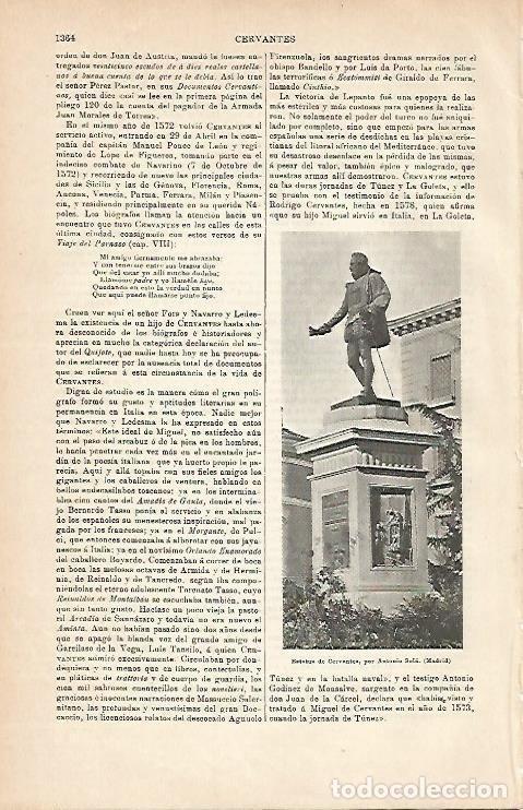 Otros art&iacute;culos de coleccionismo en papel: LAMINA ESPASA 2884: Estatua de Cervantes en Madrid - Varios Autores