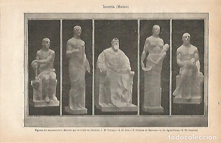 Otros art&iacute;culos de coleccionismo en papel: LAMINA ESPASA 20818: Figuras del monumento a Barroso - Varios