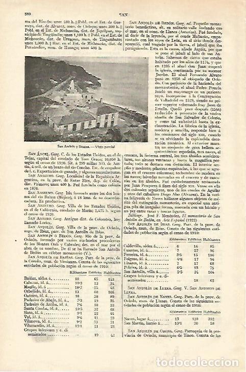 Otros art&iacute;culos de coleccionismo en papel: LAMINA ESPASA 18261: San Andres y Sauces Canarias - Varios
