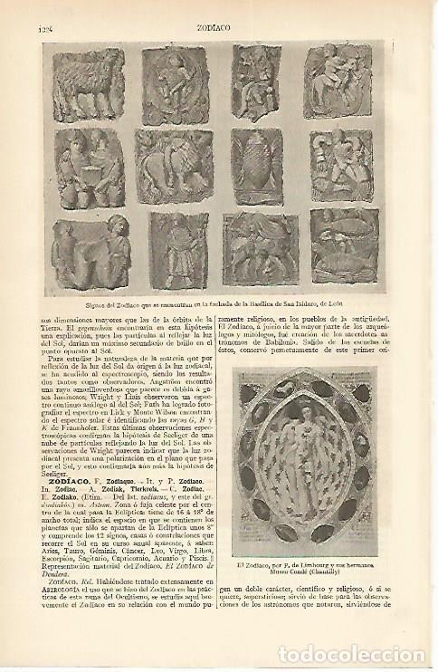 Otros art&iacute;culos de coleccionismo en papel: LAMINA ESPASA 1671: Signos del zodiaco en San Isidoro Leon - Varios Autores