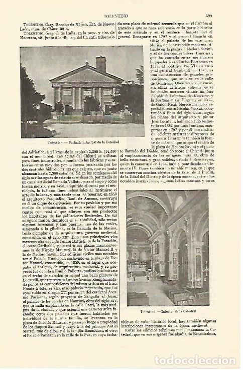 Otros art&iacute;culos de coleccionismo en papel: LAMINA ESPASA 1279: Catedral de Tolentino Italia - Varios Autores