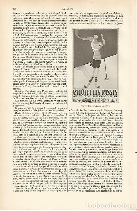 Otros art&iacute;culos de coleccionismo en papel: LAMINA ESPASA 12032: Cartel de turismo de Suiza - Varios