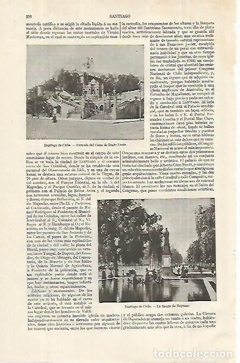 Otros art&iacute;culos de coleccionismo en papel: LAMINA ESPASA 12284: Cerro de Santa Lucia en Santiago de Chile - Varios