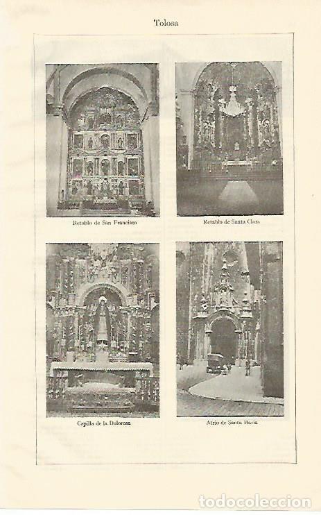 Otros art&iacute;culos de coleccionismo en papel: LAMINA ESPASA 1288: Retablos de la Catedral de Tolosa - Varios Autores