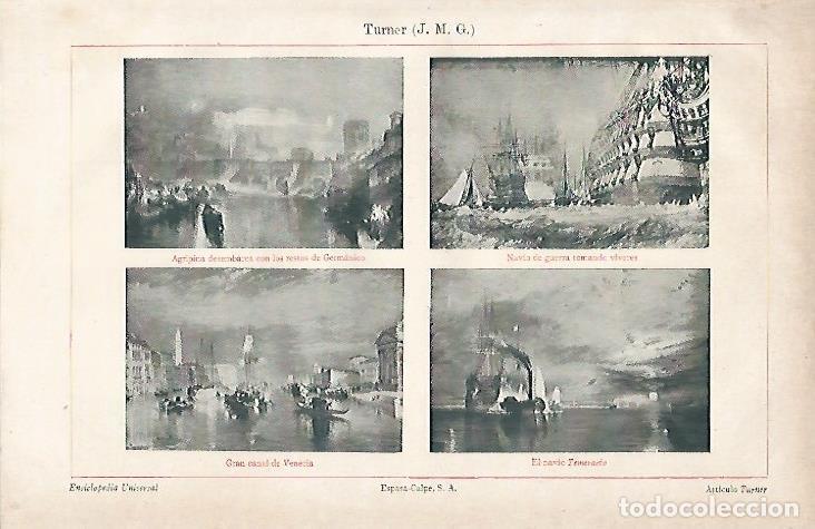 Otros art&iacute;culos de coleccionismo en papel: LAMINA ESPASA 12046: Obras de J. M. G. Turner - Varios