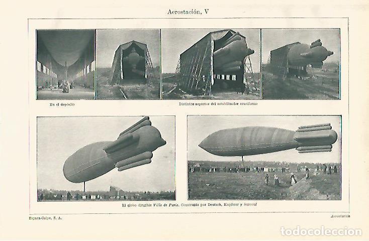 Otros art&iacute;culos de coleccionismo en papel: LAMINA ESPASA 12559: El globo dirigible Ville de Paris - Varios