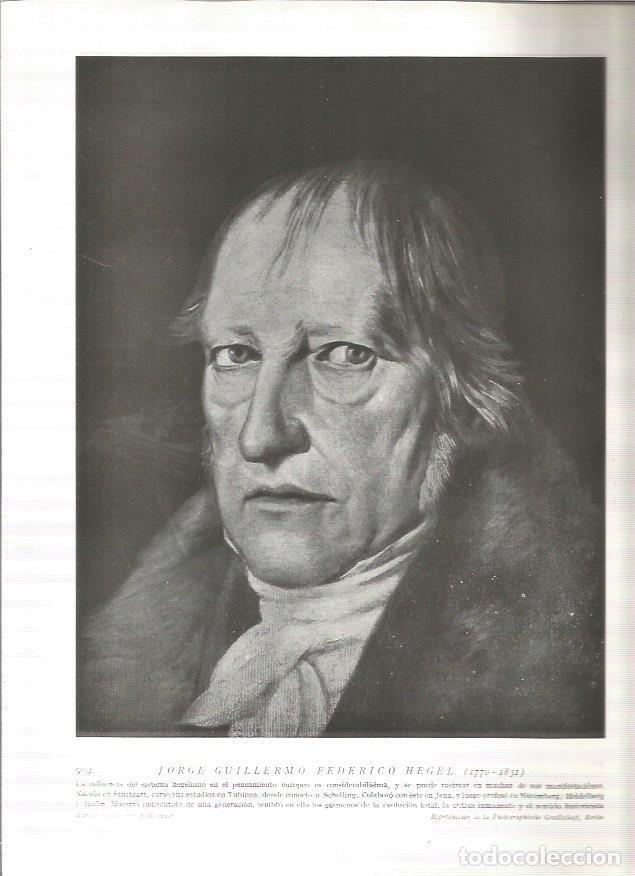 Otros art&iacute;culos de coleccionismo en papel: LAMINA 19215: Hegel - Varios